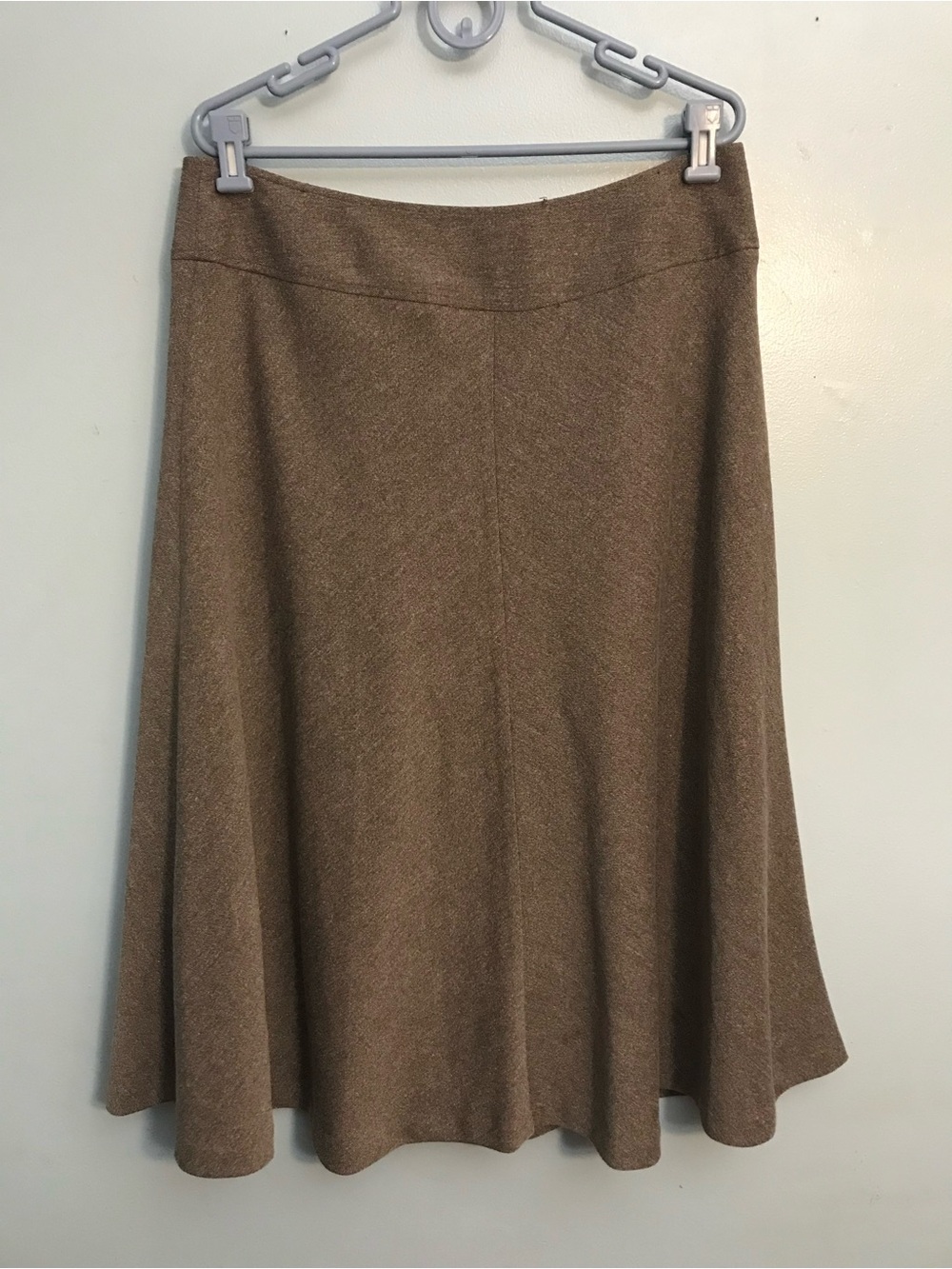Jones Wear Brown A-Line Wool-Blend Skirt